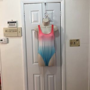 Xhilaration Juniors’ One Piece Swimsuit Red Blue
